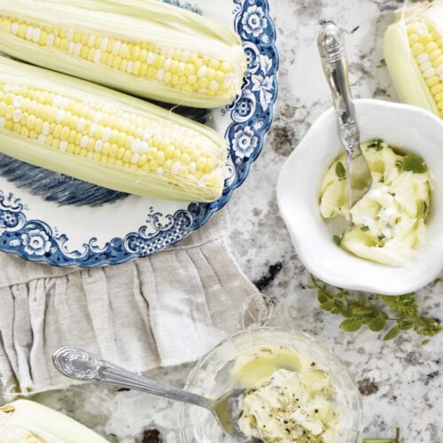 roasted corn with herb butter