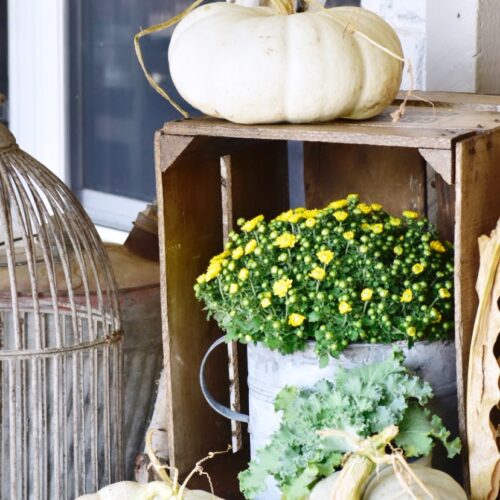 fall porch decorating on a budget