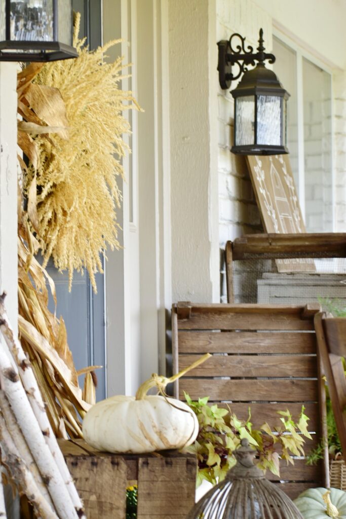 fall porch decorating on a budget - My Little White Barn
