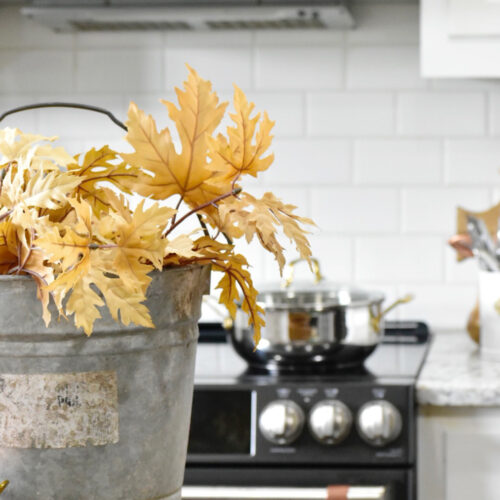 fall kitchen tour with touches of copper and green