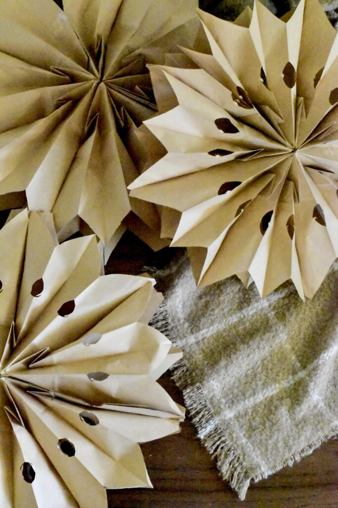 Paper Bag Snowflakes 