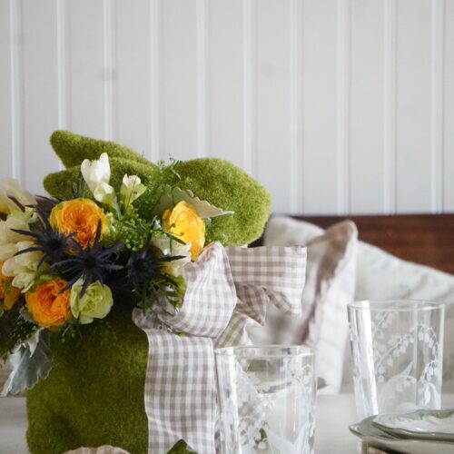How to Turn a Moss Bunny into a Charming Spring Centerpiece